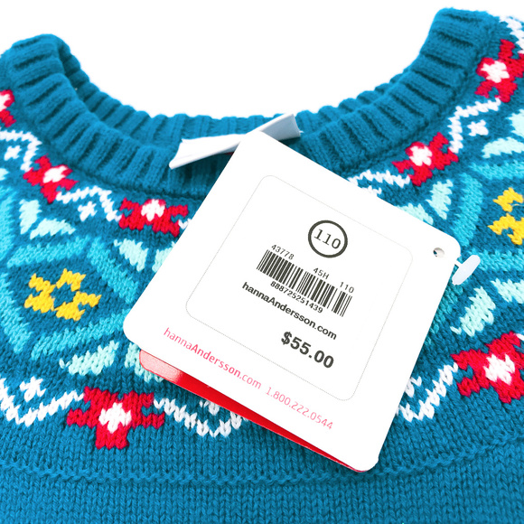 Hanna Andersson Blue Fair Isle Sweater 4 - 6 Years - Picture 2 of 2